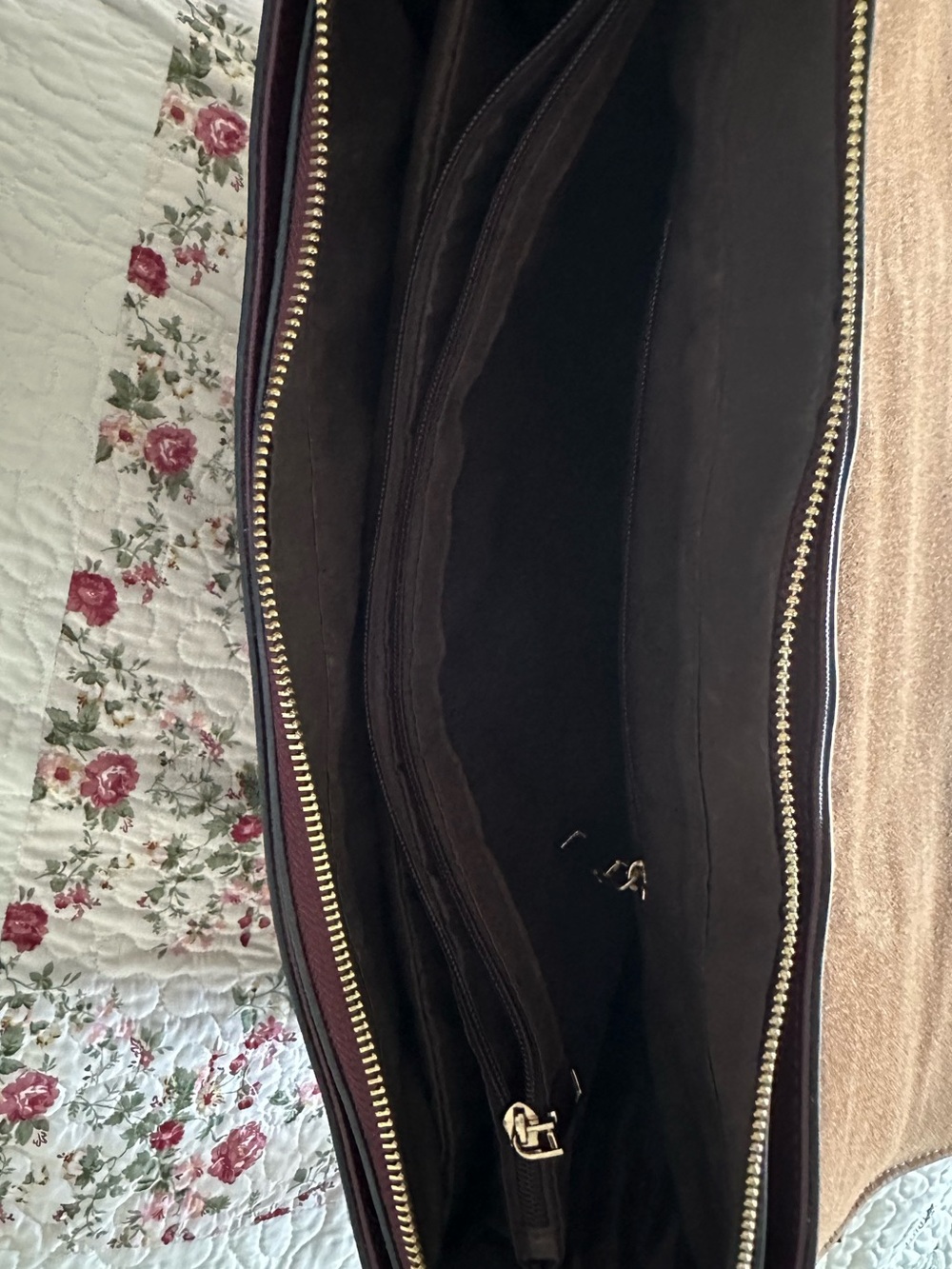 Studded Burgundy Women's Crossbody Satchel Briefcase Laptop Bag - Picture 6 of 7